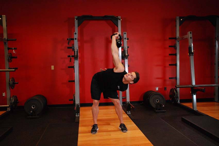 Alternative demonstration of Advanced Kettlebell Windmill exercise