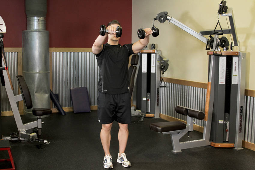 Alternative demonstration of Alternating Deltoid Raise exercise