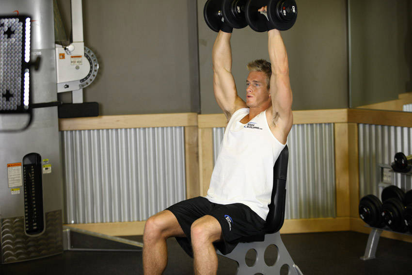 Alternative demonstration of Arnold Dumbbell Press exercise