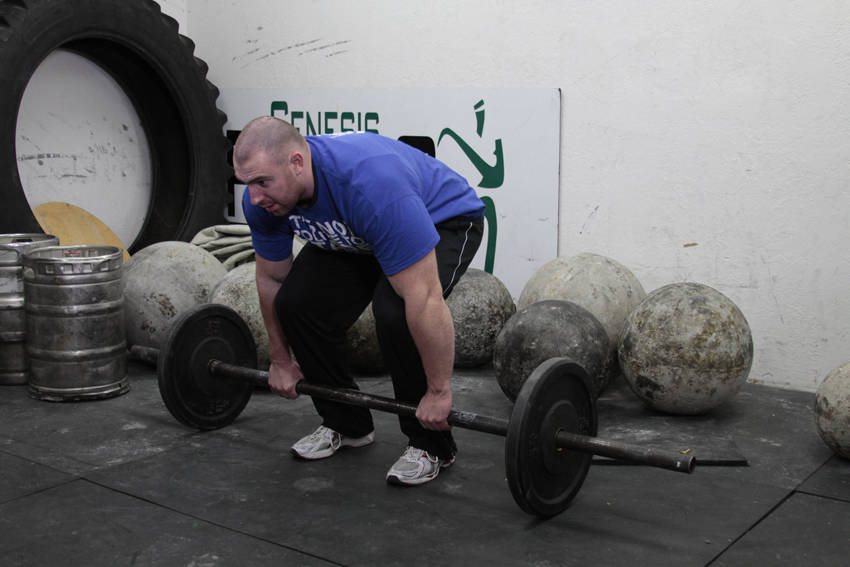 Demonstration of Axle Deadlift exercise showing proper form and technique