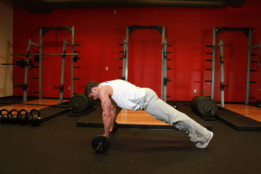 Alternative demonstration of Barbell Ab Rollout exercise