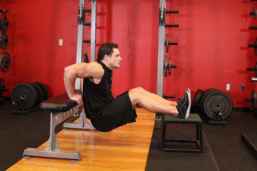 Alternative demonstration of Bench Dips exercise