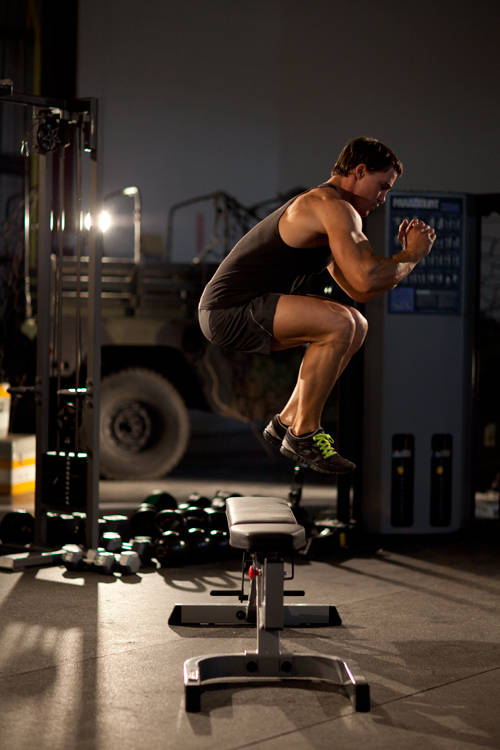 Alternative demonstration of Bench Jump exercise