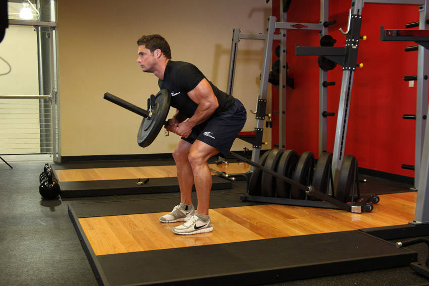 Alternative demonstration of Bent Over Two-Arm Long Bar Row exercise