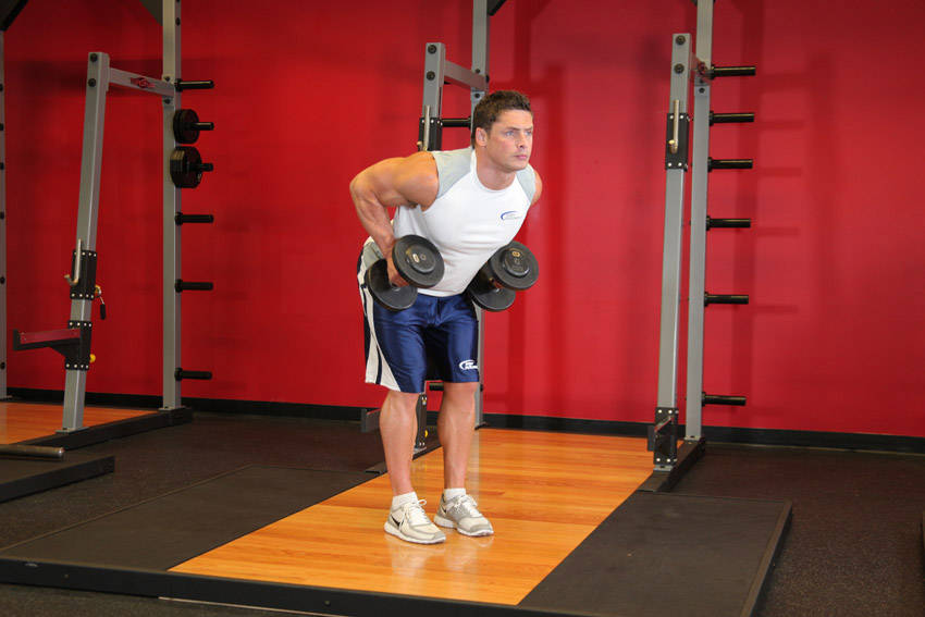 Alternative demonstration of Bent Over Two-Dumbbell Row With Palms In exercise