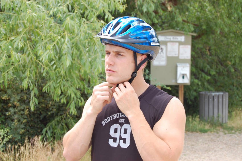 Demonstration of Bicycling exercise showing proper form and technique