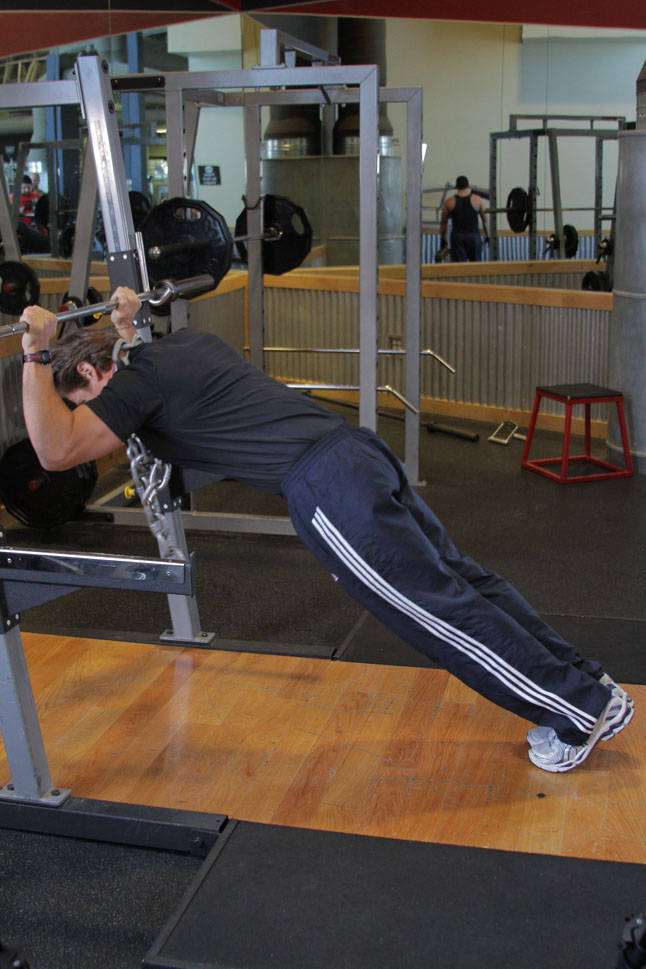 Alternative demonstration of Body Tricep Press exercise