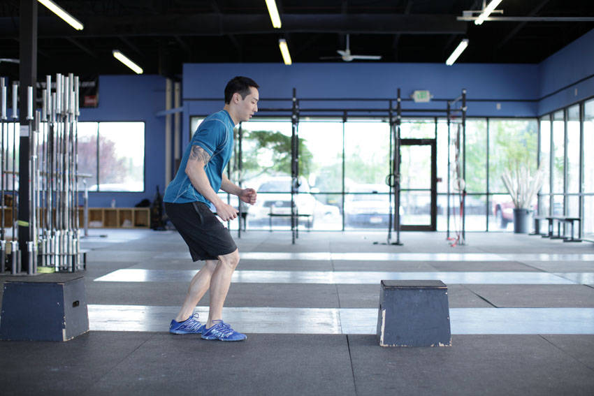 Alternative demonstration of Box Skip exercise