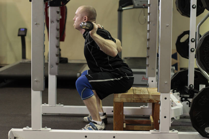 Alternative demonstration of Box Squat exercise