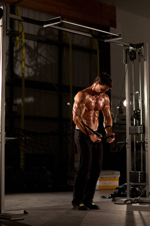 Alternative demonstration of Cable Iron Cross exercise