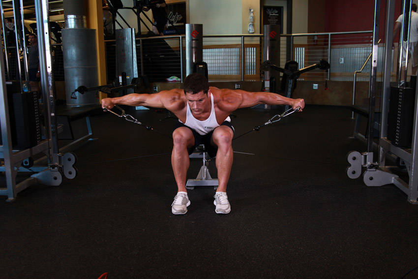 Alternative demonstration of Cable Seated Lateral Raise exercise