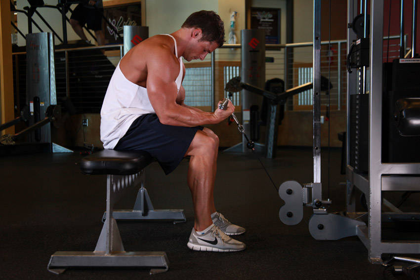 Alternative demonstration of Cable Wrist Curl exercise