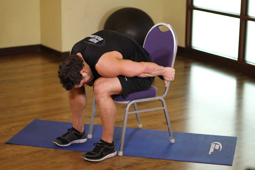Alternative demonstration of Chair Upper Body Stretch exercise