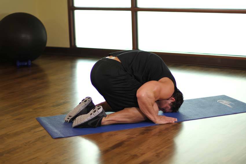 Alternative demonstration of Child's Pose exercise