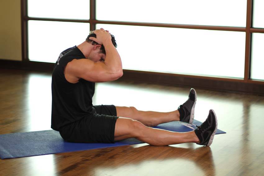 Alternative demonstration of Chin To Chest Stretch exercise