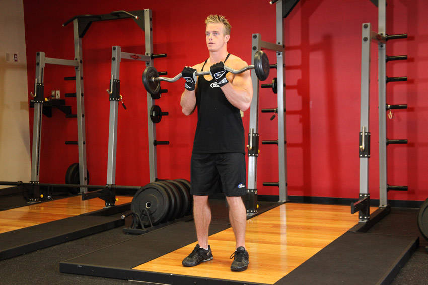 Alternative demonstration of Close-Grip EZ Bar Curl exercise