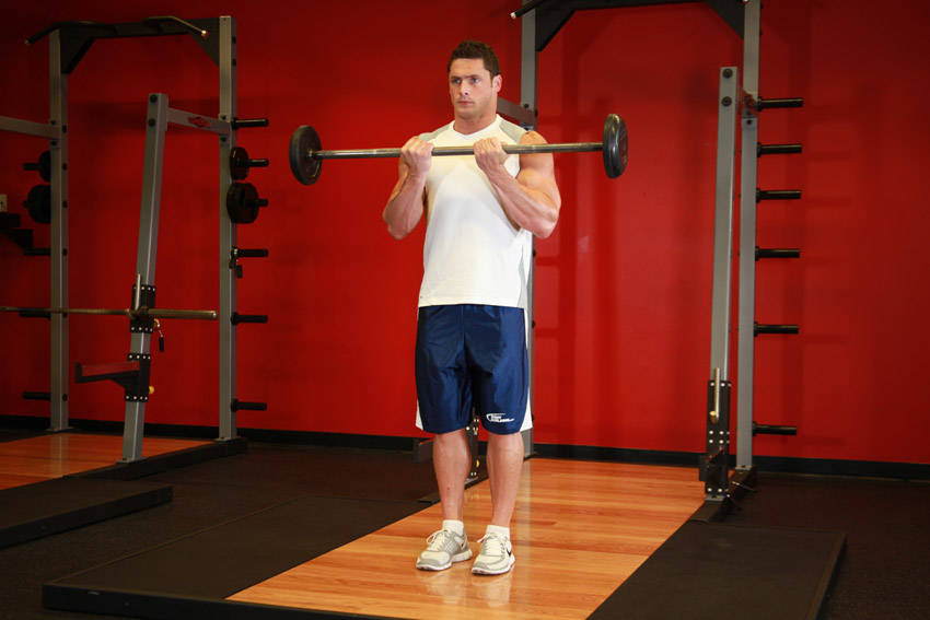 Alternative demonstration of Close-Grip Standing Barbell Curl exercise