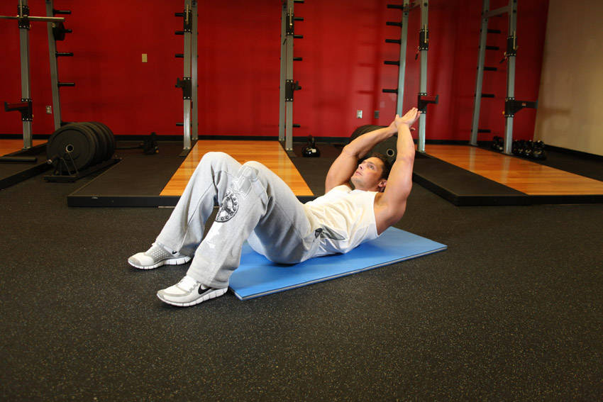 Alternative demonstration of Crunch - Hands Overhead exercise