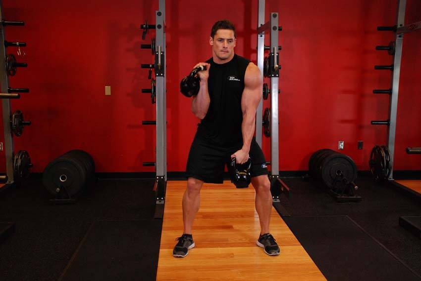 Alternative demonstration of Double Kettlebell Alternating Hang Clean exercise