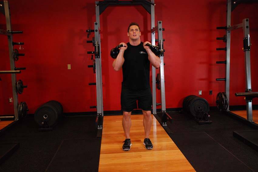 Alternative demonstration of Double Kettlebell Jerk exercise