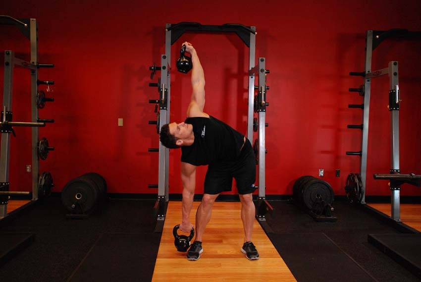 Alternative demonstration of Double Kettlebell Windmill exercise