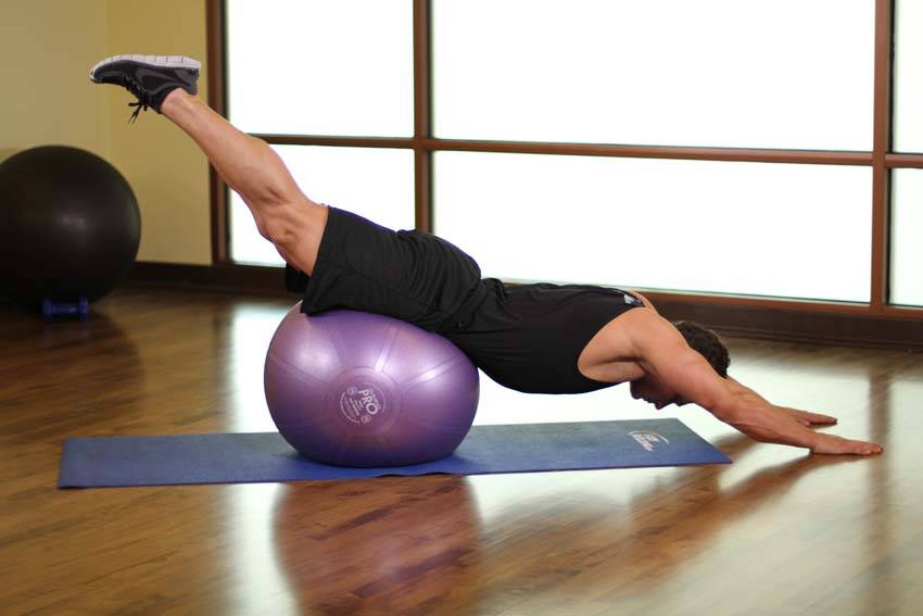 Alternative demonstration of Downward Facing Balance exercise