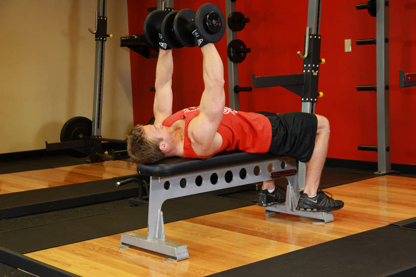 Alternative demonstration of Dumbbell Bench Press exercise
