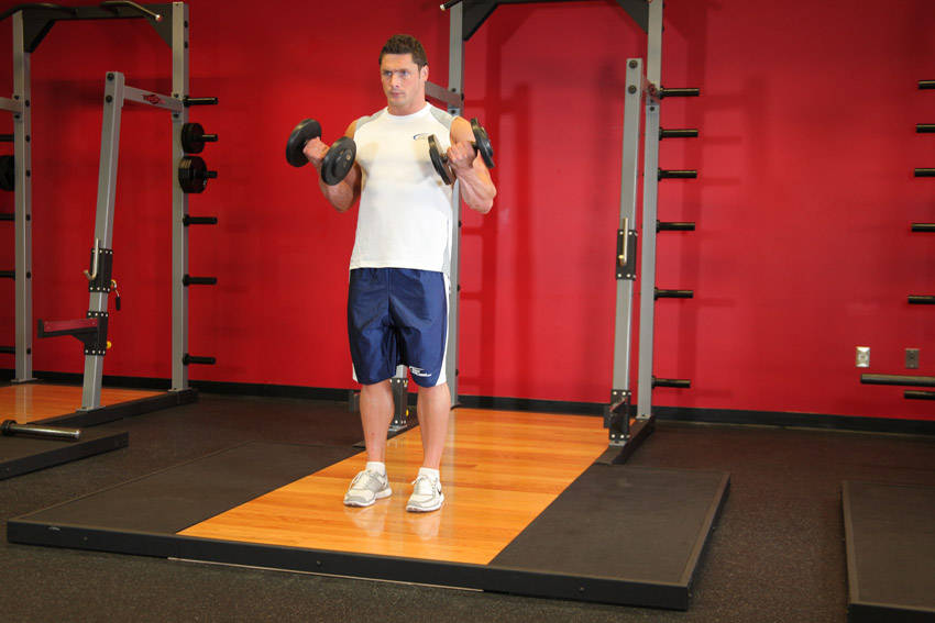 Alternative demonstration of Dumbbell Bicep Curl exercise