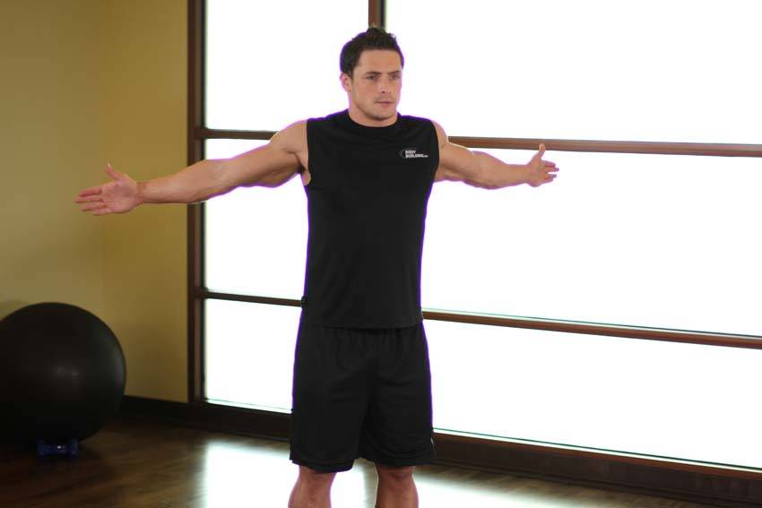 Alternative demonstration of Dynamic Chest Stretch exercise