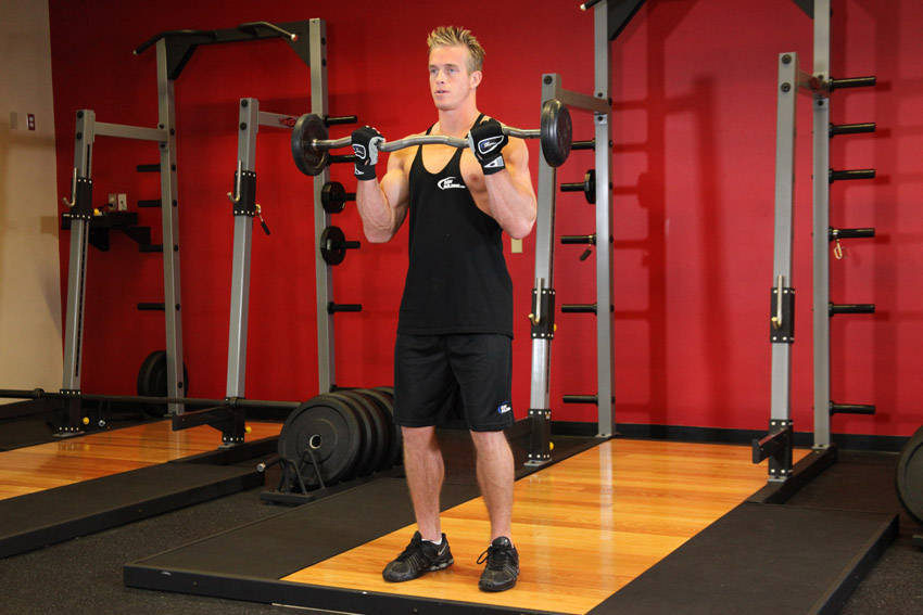 Alternative demonstration of EZ-Bar Curl exercise