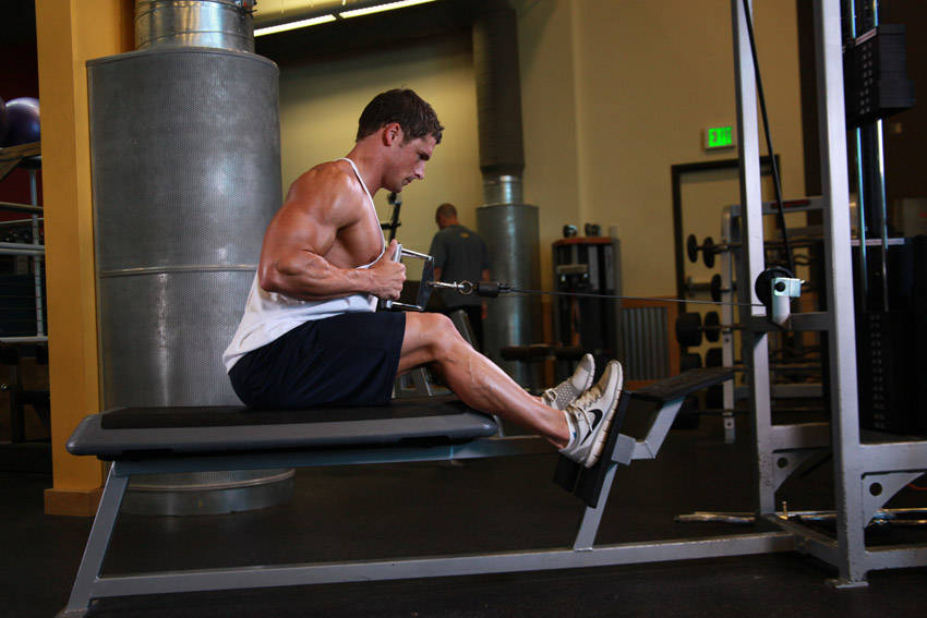 Alternative demonstration of Elevated Cable Rows exercise