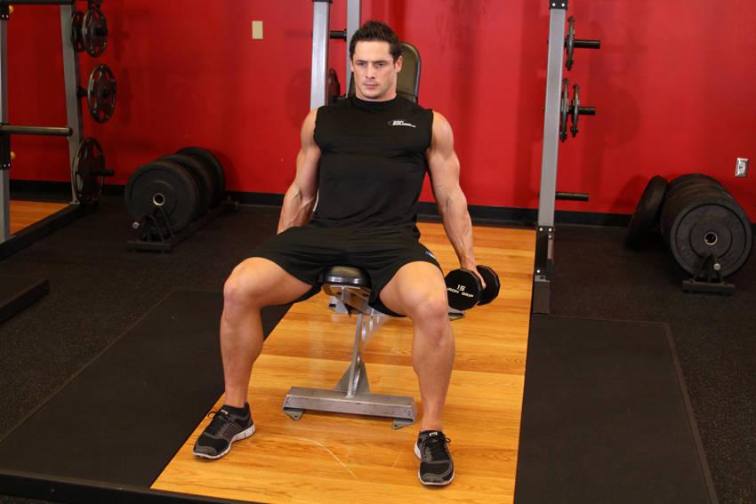 Demonstration of Flexor Incline Dumbbell Curls exercise showing proper form and technique