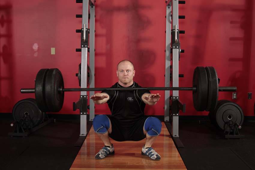 Alternative demonstration of Frankenstein Squat exercise