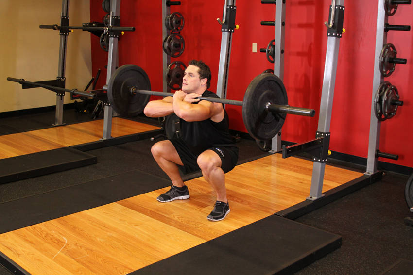 Alternative demonstration of Front Barbell Squat exercise
