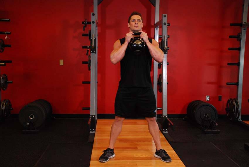 Demonstration of Goblet Squat exercise showing proper form and technique