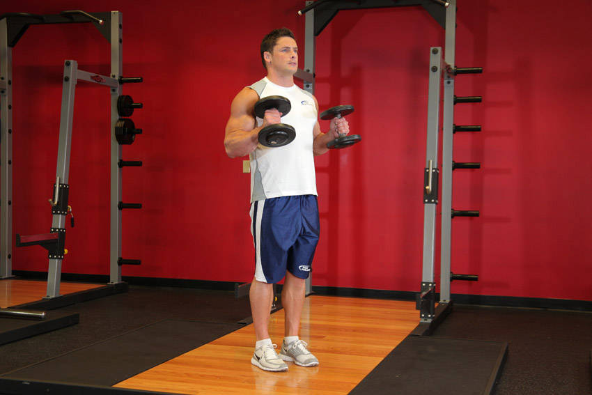 Alternative demonstration of Hammer Curls exercise