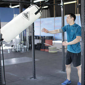 Alternative demonstration of Heavy Bag Thrust exercise