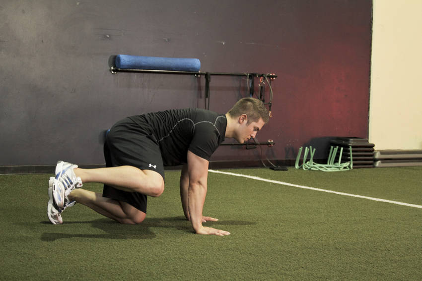 Alternative demonstration of Hip Circles (prone) exercise