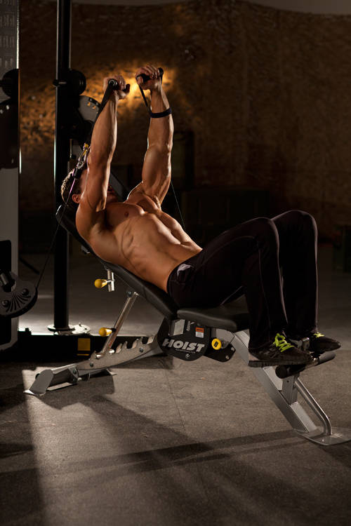 Alternative demonstration of Incline Cable Chest Press exercise