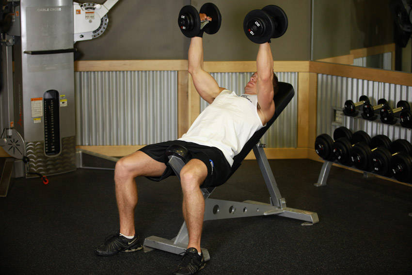 Demonstration of Incline Dumbbell Bench With Palms Facing In exercise showing proper form and technique