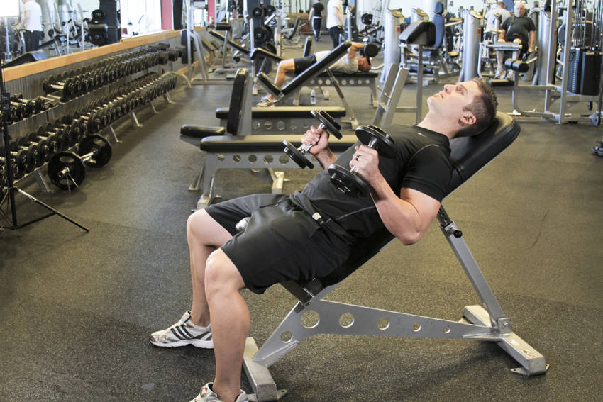 Alternative demonstration of Incline Hammer Curls exercise
