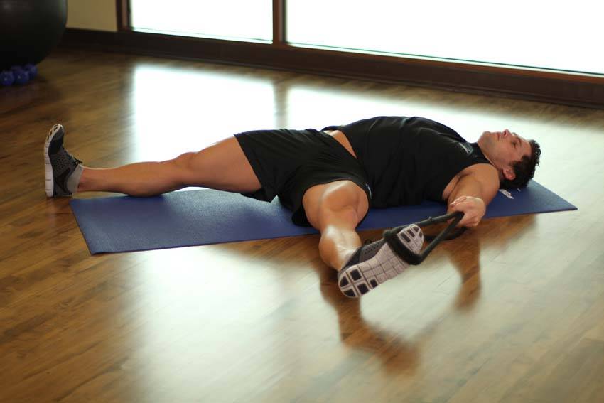 Alternative demonstration of Intermediate Groin Stretch exercise
