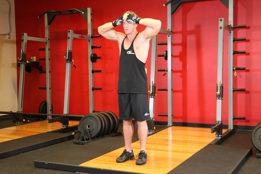 Demonstration of Isometric Neck Exercise - Front And Back exercise showing proper form and technique