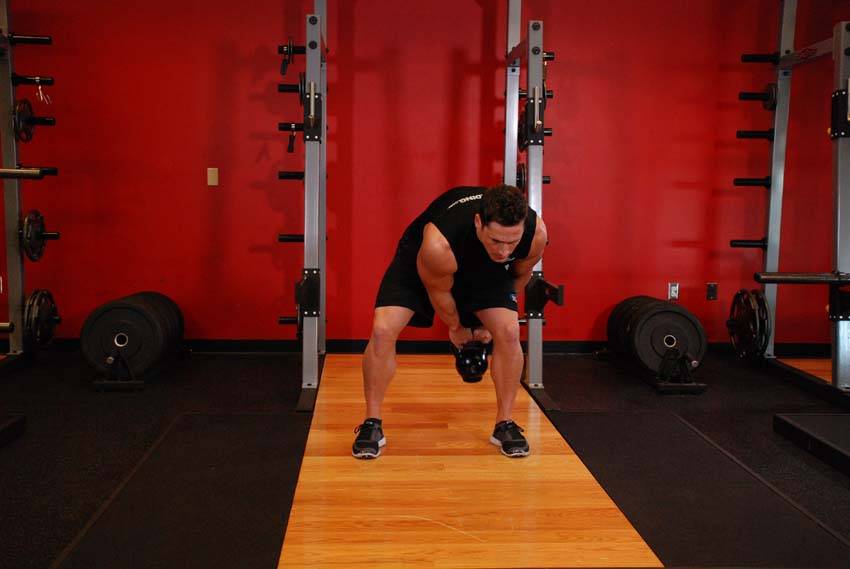 Alternative demonstration of Kettlebell Pass Between The Legs exercise