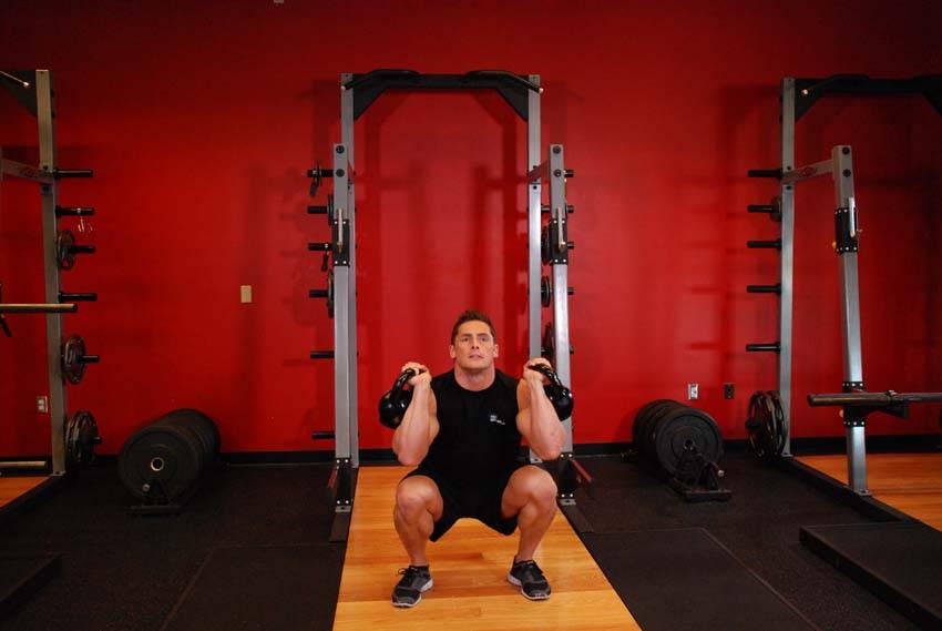 Alternative demonstration of Kettlebell Thruster exercise