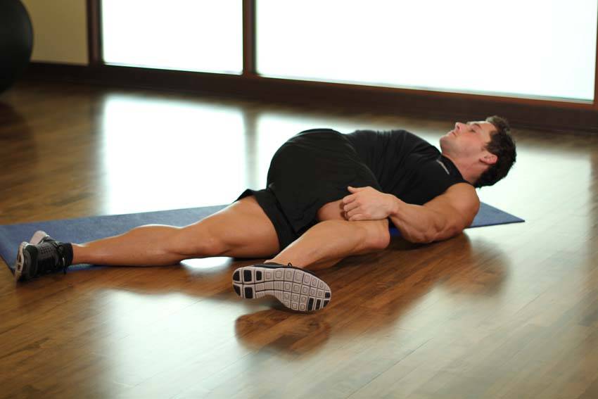 Alternative demonstration of Knee Across The Body exercise