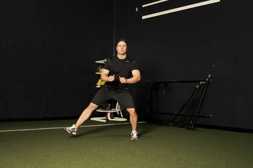 Demonstration of Lateral Bound exercise showing proper form and technique