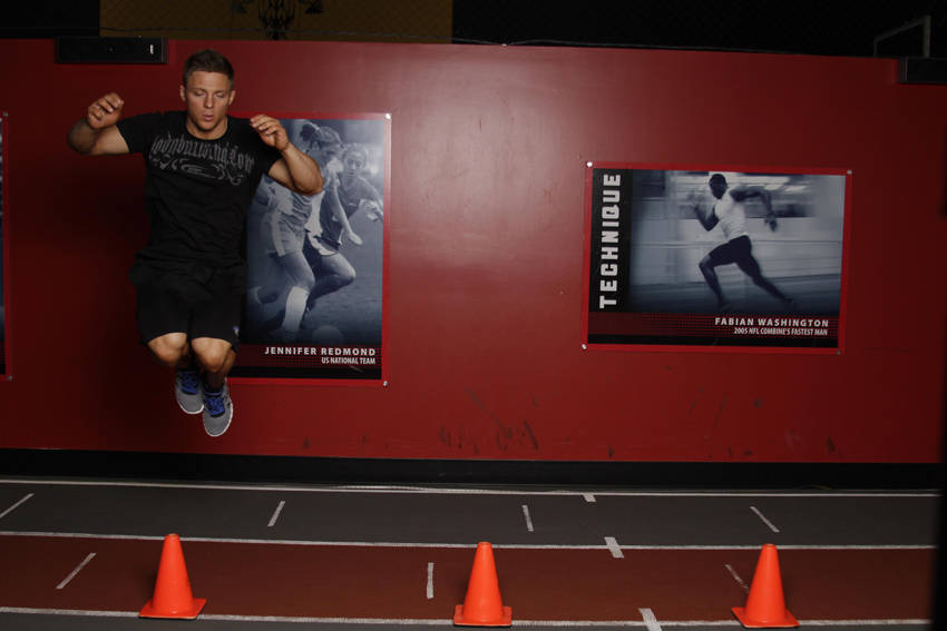 Alternative demonstration of Lateral Cone Hops exercise