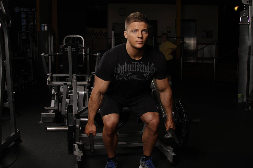 Demonstration of Leverage Deadlift exercise showing proper form and technique