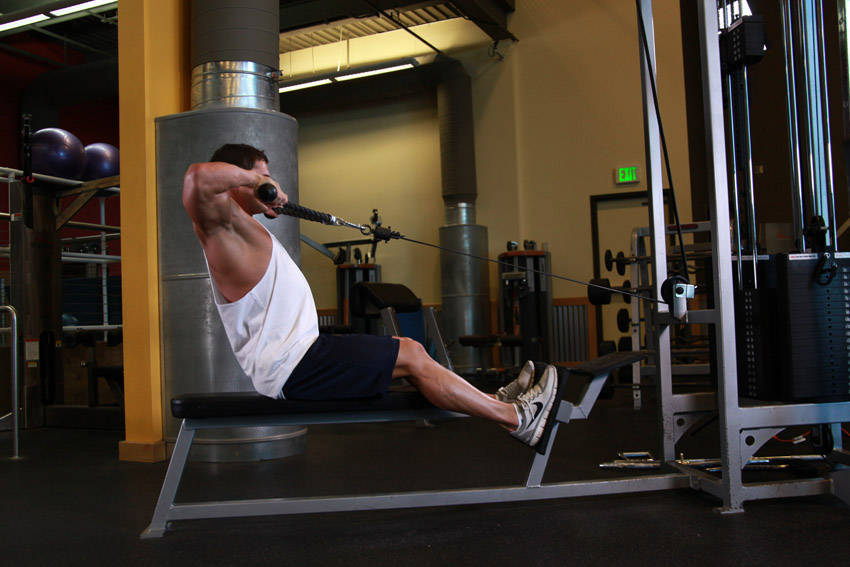 Alternative demonstration of Low Pulley Row To Neck exercise